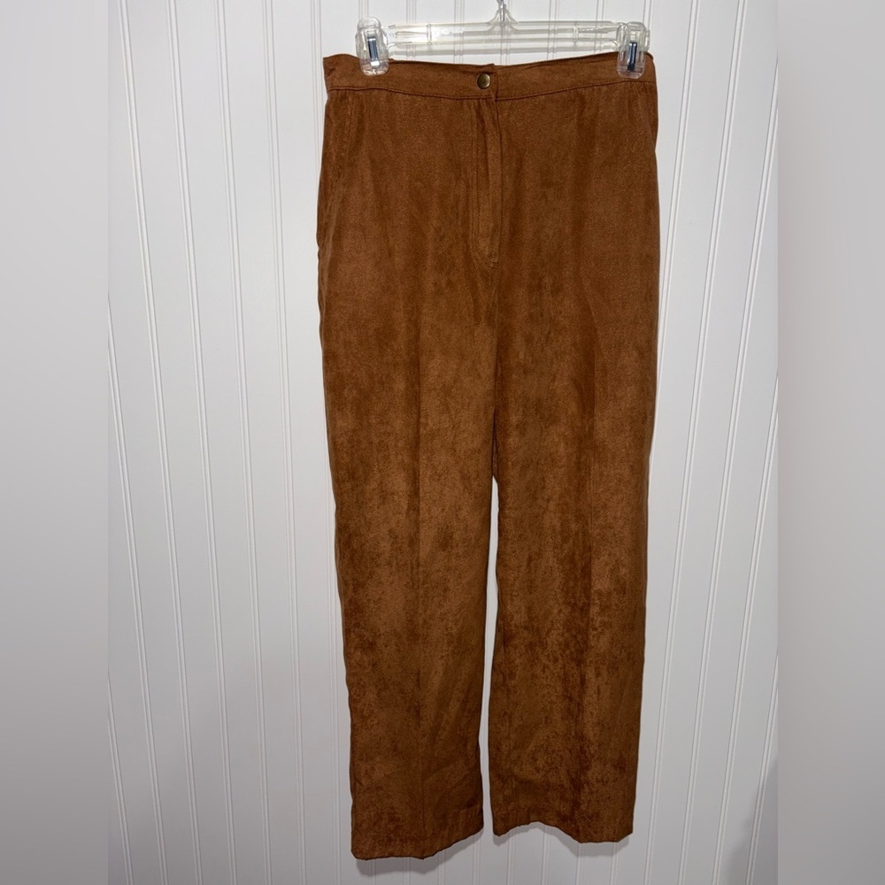 Vintage N Touch Brown Suede Like Pants| Size 6 Petite